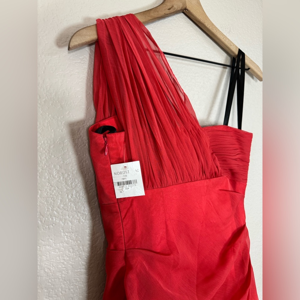 One-Shoulder Coral Ruffle Gown - Picture 12 of 14